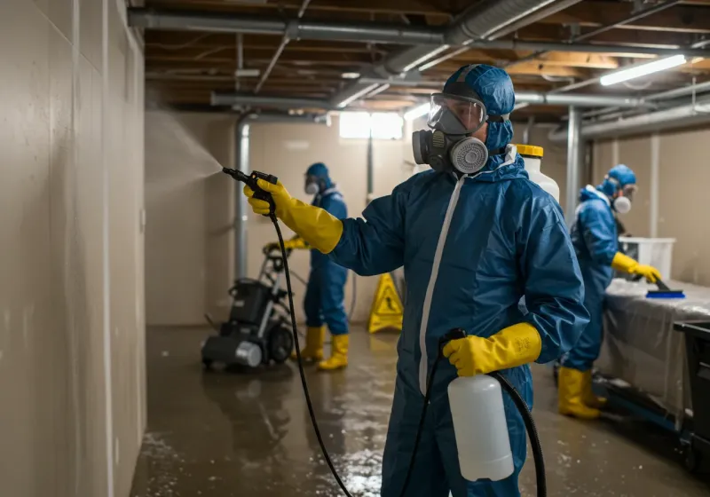 Basement Sanitization and Antimicrobial Treatment process in Baxter Estates, NY